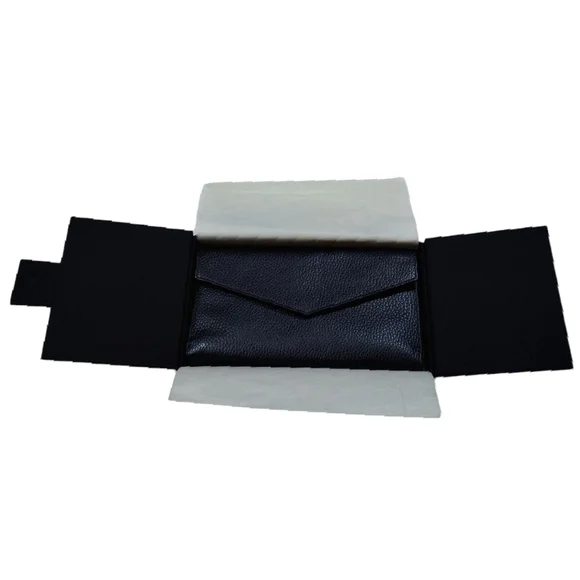 CANALI Black Leather Passport Documents Credit Card Holder Wallet VIP Gift Set